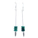 malachite and sterling silver feather charm earrings
