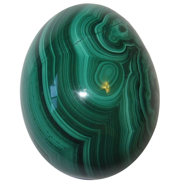 green banded malachite gemstone egg