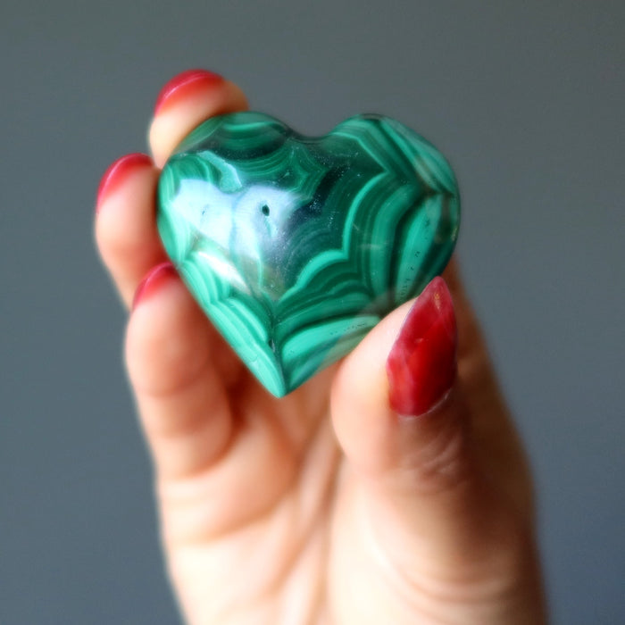 Malachite Heart Love You Most Green Healing Crystal Stone