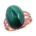 malachite copper adjustable ring