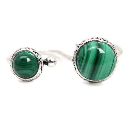 malachite double knuckle duster ring