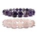 purple amethyst and pink rose quartz bracelet set
