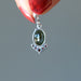moldavite garnet pendant showing back