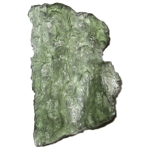 raw green moldavite slice