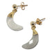 faceted rainbow moonstone crescent moon gold post earrings