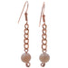 pink moonstone on copper chain earring