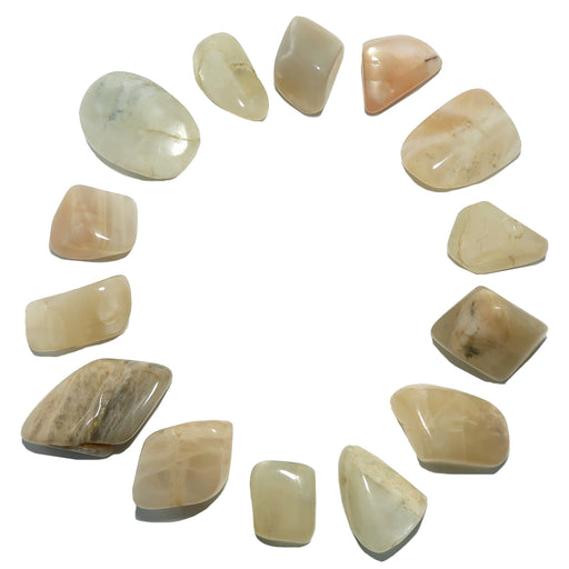 14 peach moonstone tumbled stones