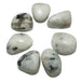 set of 7 moonstone tourmaline tumbled stones