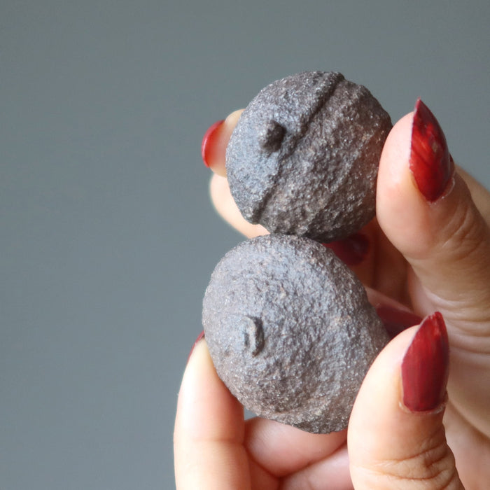Moqui Marble Pair In-Tune Shaman Stone Earth Healing Balls
