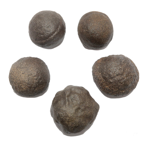 set of 5 brown moqui marble stones