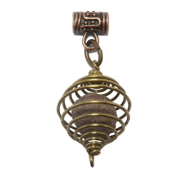 moqui marble stone in vintage cage pendant