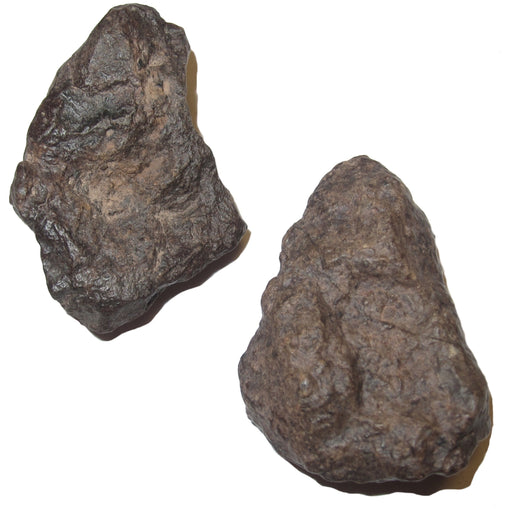 two brown rocky nwa meteorite rocks