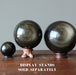 three different size Gold Sheen Obsidian Sphere on the stands