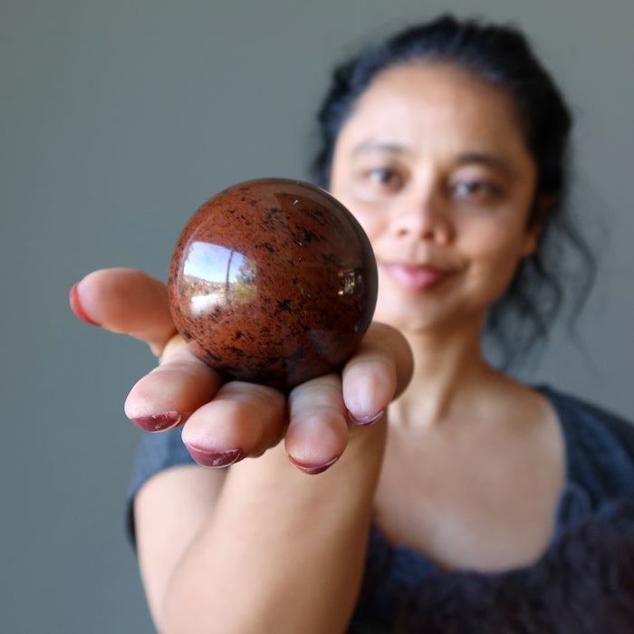 Mahogany Obsidian Sphere Exquisite Boss Stone Crystal Ball