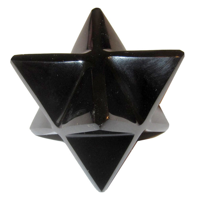 Black Obsidian Merkaba Sacred Star Protection Shamanic Stone