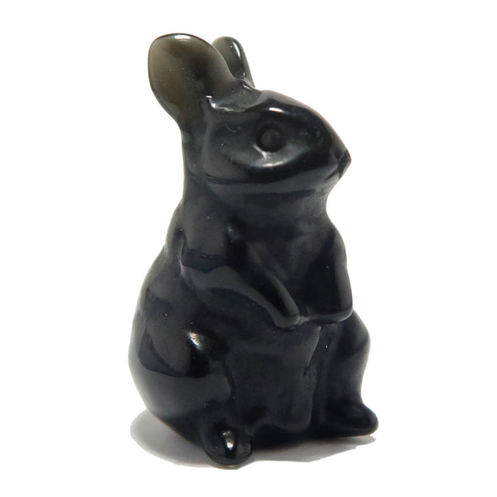Black Obsidian Rabbit Adorable Protector Bunny Stone