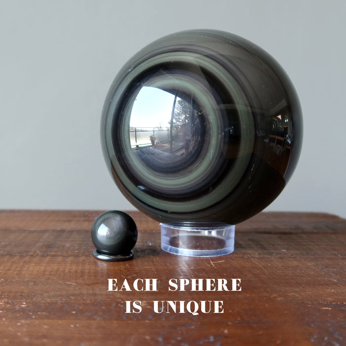 Rainbow Obsidian Sphere Third Eye Protection Crystal Ball