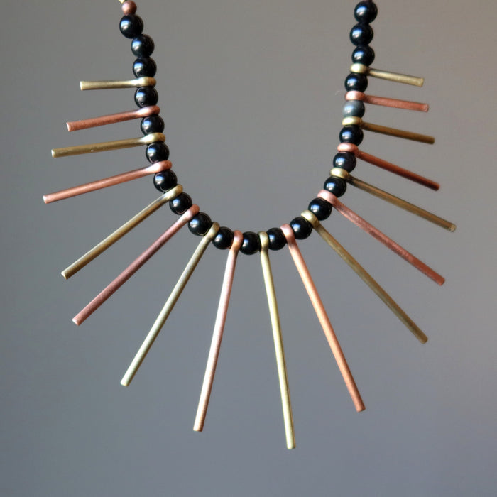 display a lower part of Black Obsidian Necklace