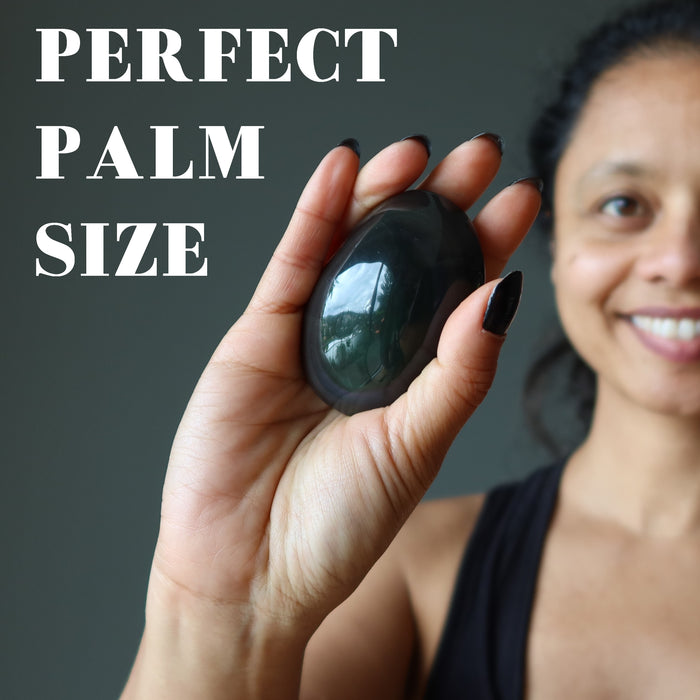 Rainbow Obsidian Palm Stone Fate Destiny Protection