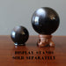 2 Silver Sheen Obsidian Spheres on stands