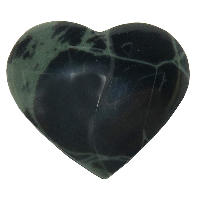 Spiderweb Obsidian Cabochon Heart Healing Gemstone Black