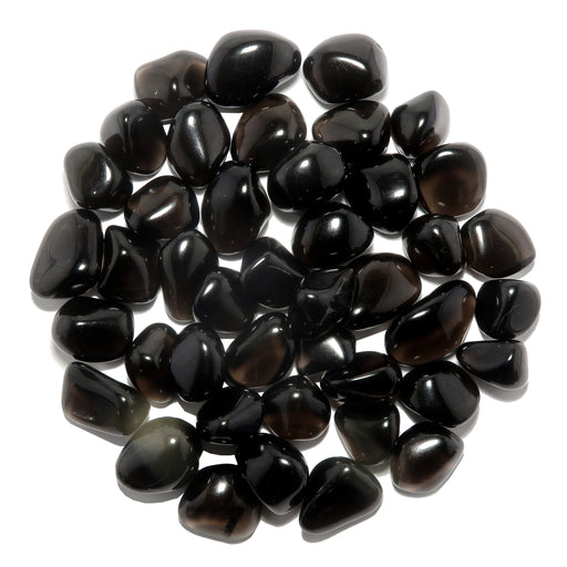 43 black obsidian tumbled stones