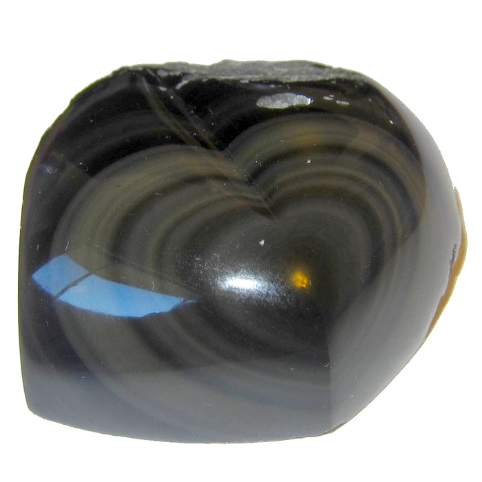 Rainbow Obsidian Heart Golden Halo of Love Energy Stone