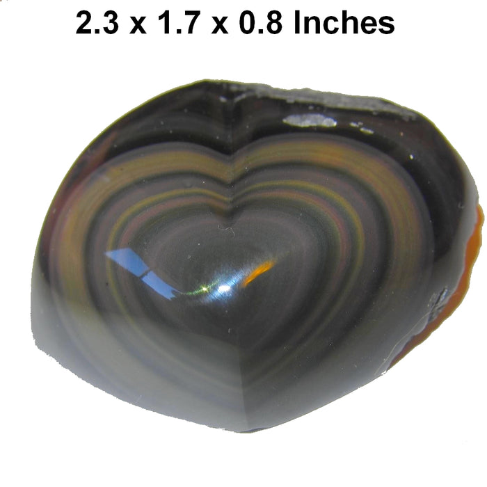 Rainbow Obsidian Heart Golden Halo of Love Energy Stone