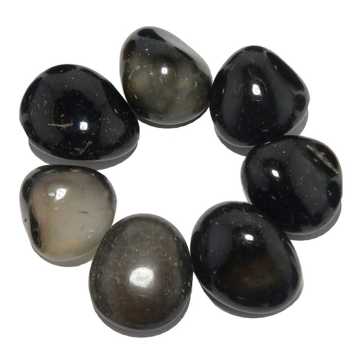Onyx Tumbled Stones A Good Fight Black White Protection Gem