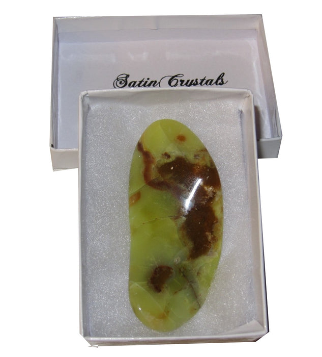 Opal Polished Stone 01 Yellow Brown Potato Chip Cut Crystal Happy Dream Gemstone 2.8" (Gift Box)