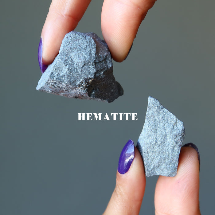 two raw hematite stones