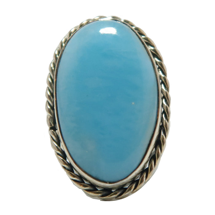 Blue Quartz Ring Mirror of my Soul Reiki Healing Sterling Silver
