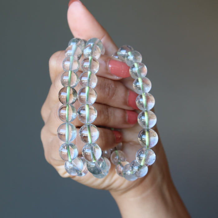 Clear Quartz Bracelet Phantom's Whisper Chlorite Crystal