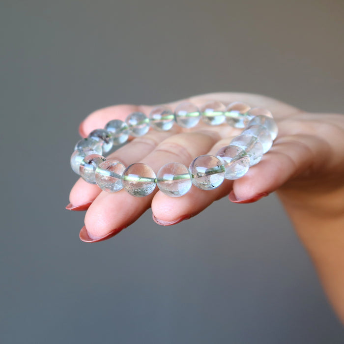 Clear Quartz Bracelet Phantom's Whisper Chlorite Crystal