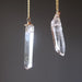 2 raw clear quarz point necklaces on gold chains