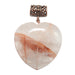 fire hematoid red quartz heart on antique pendant bail