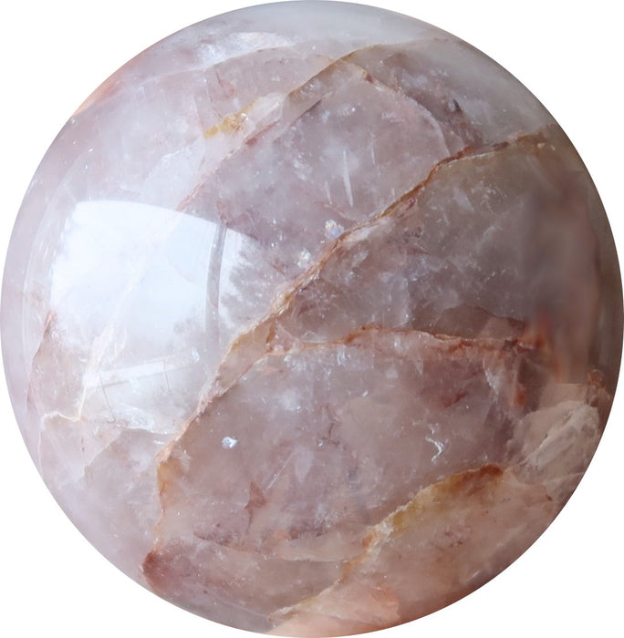 Lavender Quartz Sphere Rosy Healing Hematoid Crystal Ball