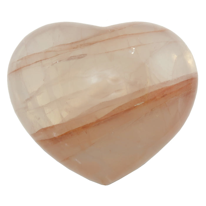 clear quartz with red streaks in heart shape