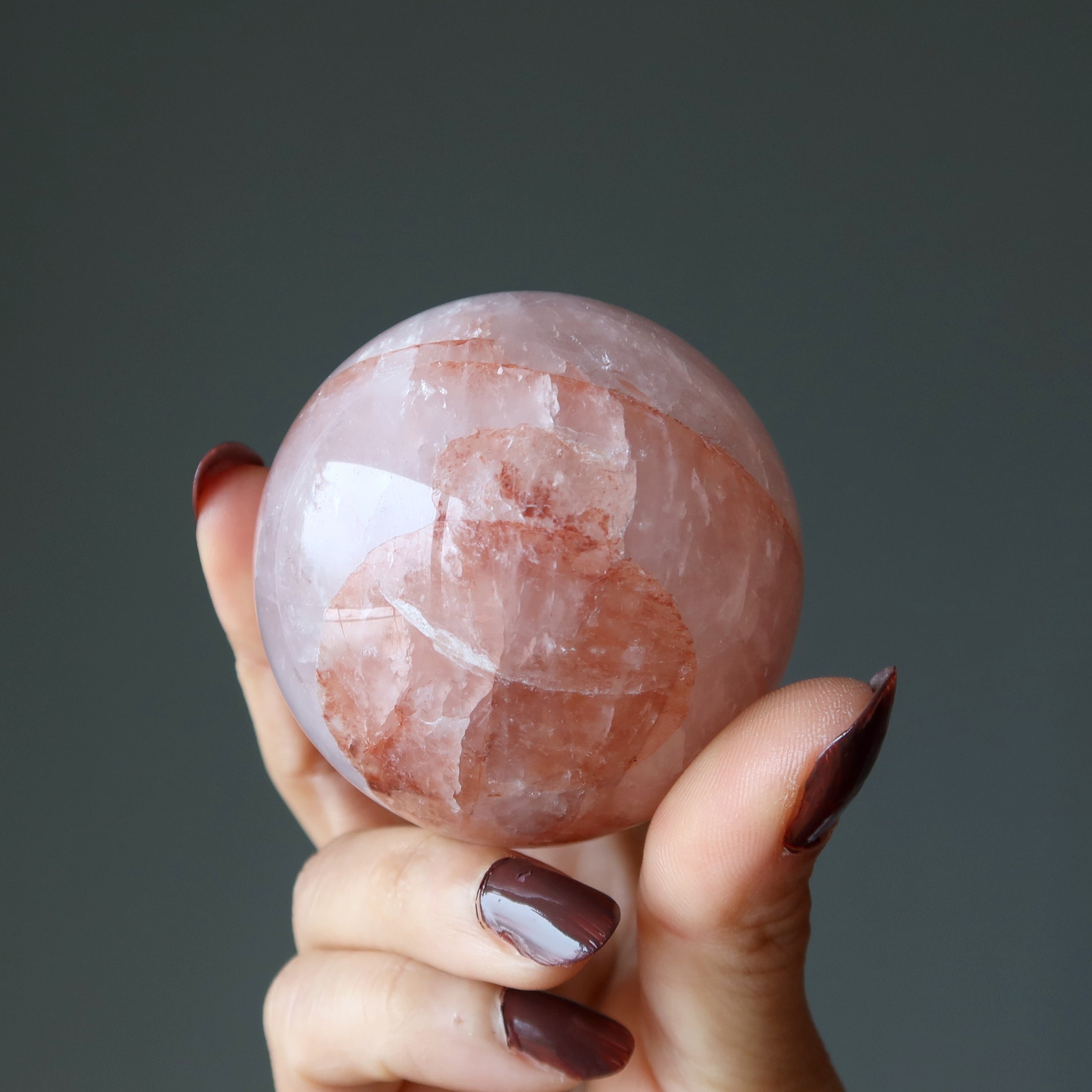 Red Fire Quartz Sphere Crystal Healing Ball Motivation Energy Stone ...