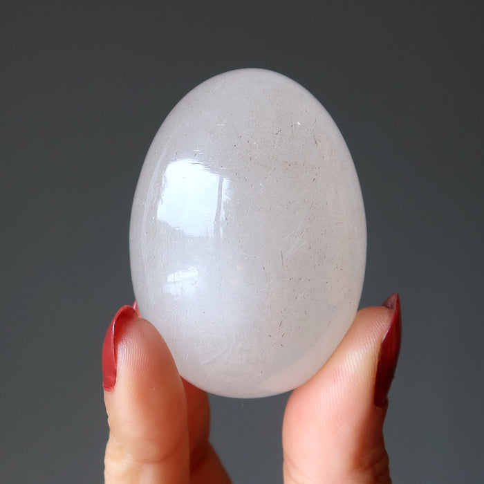 Rutilated Quartz Egg Divine Light Spiritual Energy White Stone
