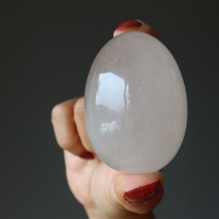 Rutilated Quartz Egg Divine Light Spiritual Energy White Stone