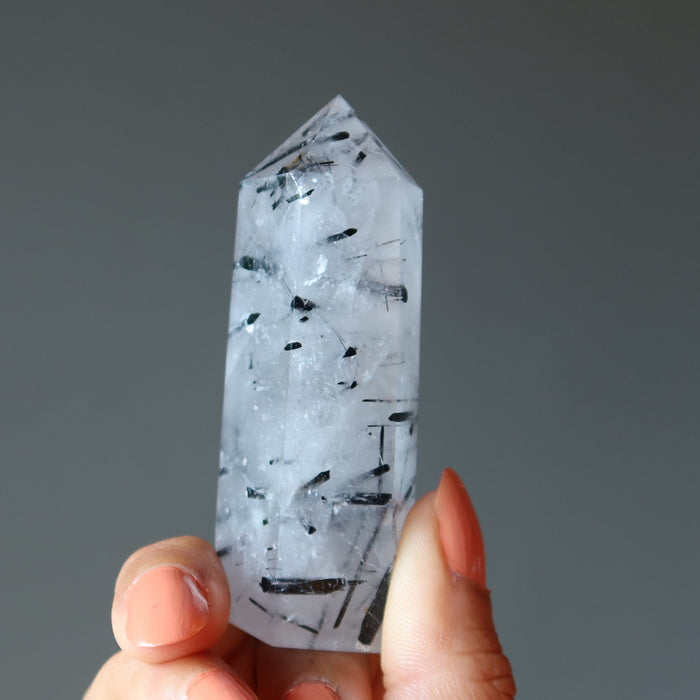 Quartz Tourmaline Wand Tower Protection Cleansing Healing Point