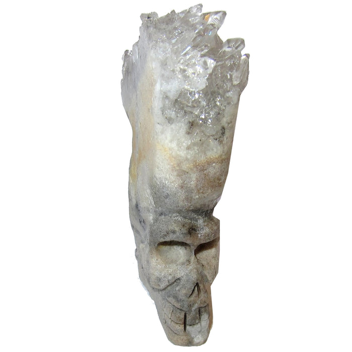 Quartz Geode Cluster Skull Hand Crafted Carved Crystal Healing