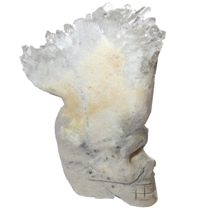 Quartz Geode Cluster Skull