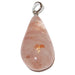 clear quartz with red fire inclusions in teardrop pendant 