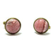 pink banded rhodochrosite in antique bronze cufflinks
