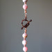 rhodochrosite necklace with copper toggle clasp