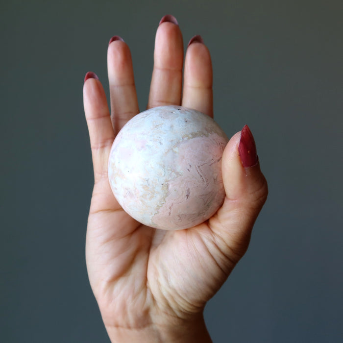 Rhodonite Sphere Soulmate Stone Pretty-in-Pink Crystal Ball
