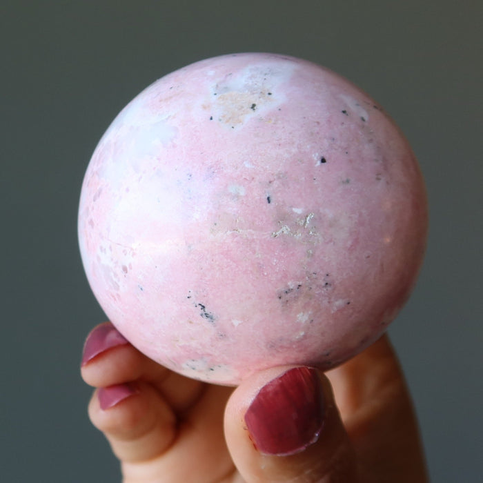 pink rhodonite sphere