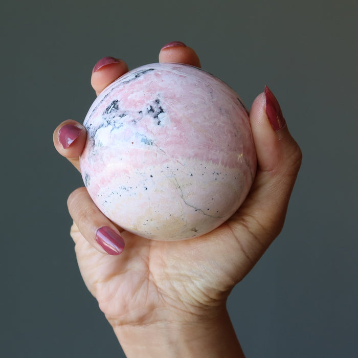 Rhodonite Sphere Wild Lover Soulmate Pink Crystal Ball